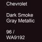 Preview: Chevrolet, Dark Smoke Gray Metallic, 96 / WA9192.